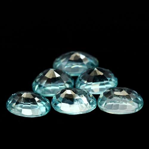 เพทายสีฟ้าทะเล (Zircon) 7.02 กะรัต 11 ชิ้น (0385)