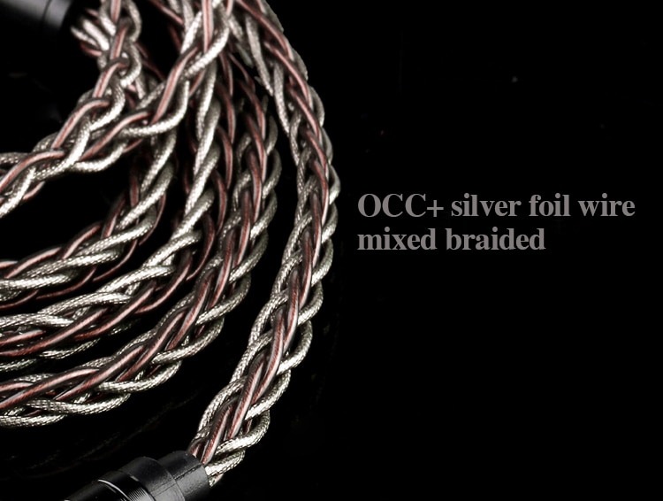 ขาย BGVP Silver foil สายหูฟัง OCC + silver foil สายถัก 8 แกน ระดับ 6N