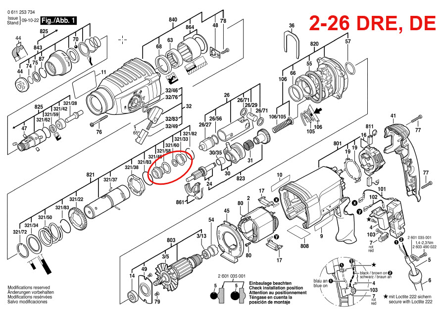 ชุดแกนกระแทก สว่านโรตารี่ BOSCH รุ่น GBH2-26 (มีแบบแกนสั้น-ยาว) #I8