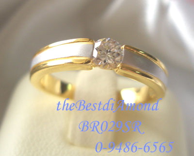 แหวนเพชรเม็ดเดียวขนาด 10 ตัง เก๋ๆ เรียบๆ วงนี้เป็นสองกษัตริย์ งานเนี้ยบ แบบนี้สาวรุ่นชอบมากค่ะ รหัส BR029SR