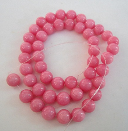 ลูกปัดสีชมพูจำนวน.48.เม็ด.เส้นที่.2.