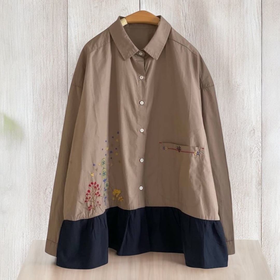 เสื้อ/เสื้อคลุมฝ้ายลายปักแต่งระบาย