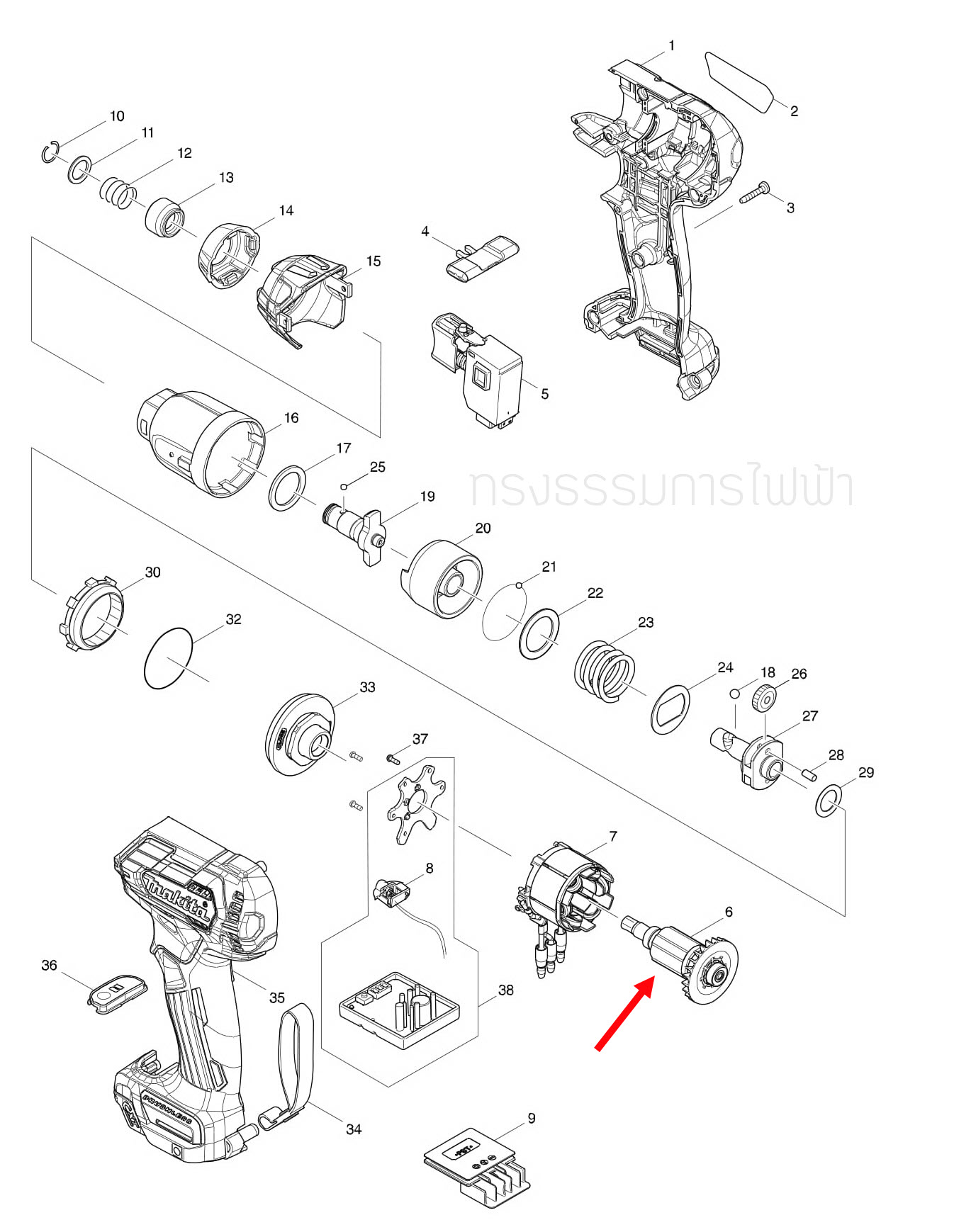 ทุ่น สว่านไร้สาย Makita มากีต้า TD111D (แท้) ##