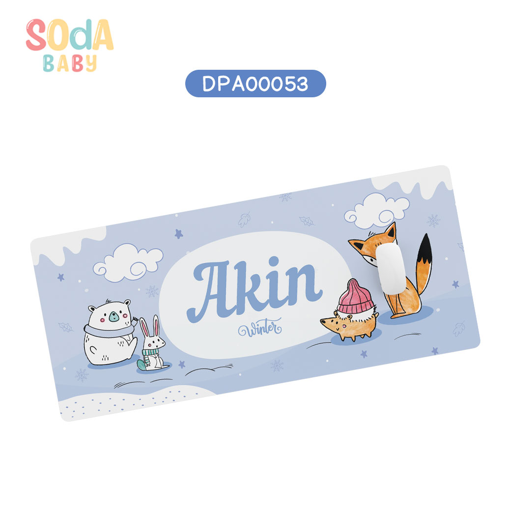 แผ่นรองเมาส์ Mouse Pad ลาย Winter #ใส่ชื่อได้ รหัส DPA00053 ⛄️❄️#Winter #SOdAbaby