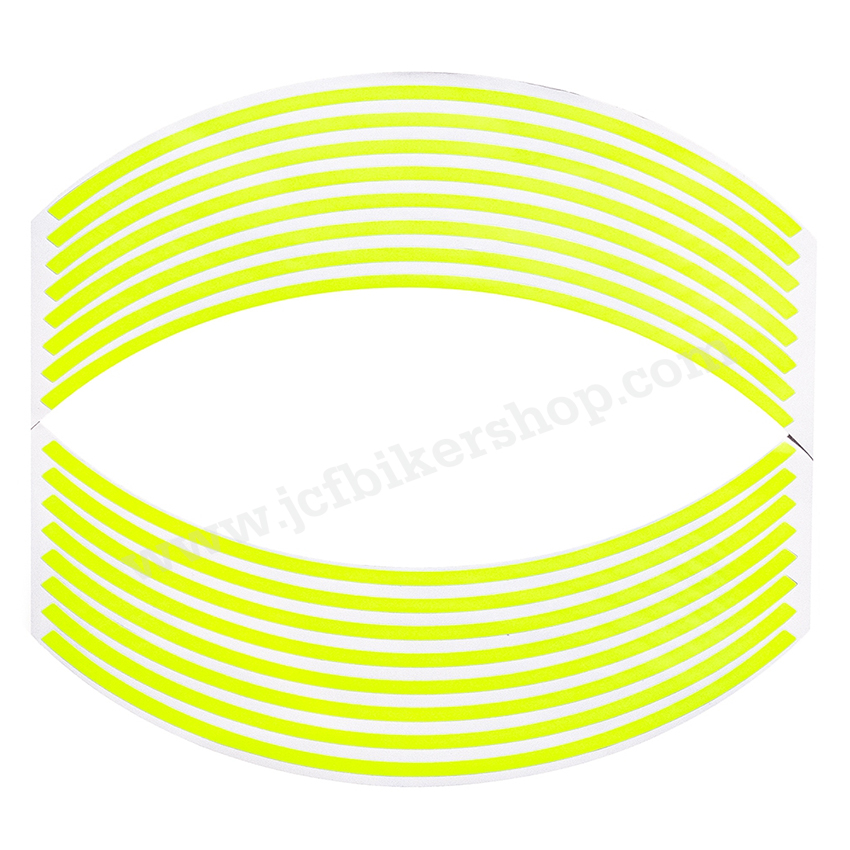 สติ๊กเกอร์ติดขอบล้อแม็กไม่สะท้อนแสง สีเขียว-Lemon ขอบ 17 นิ้ว (1 ชุด ติดล้อหน้า-หลัง,ซ้ายขวา)