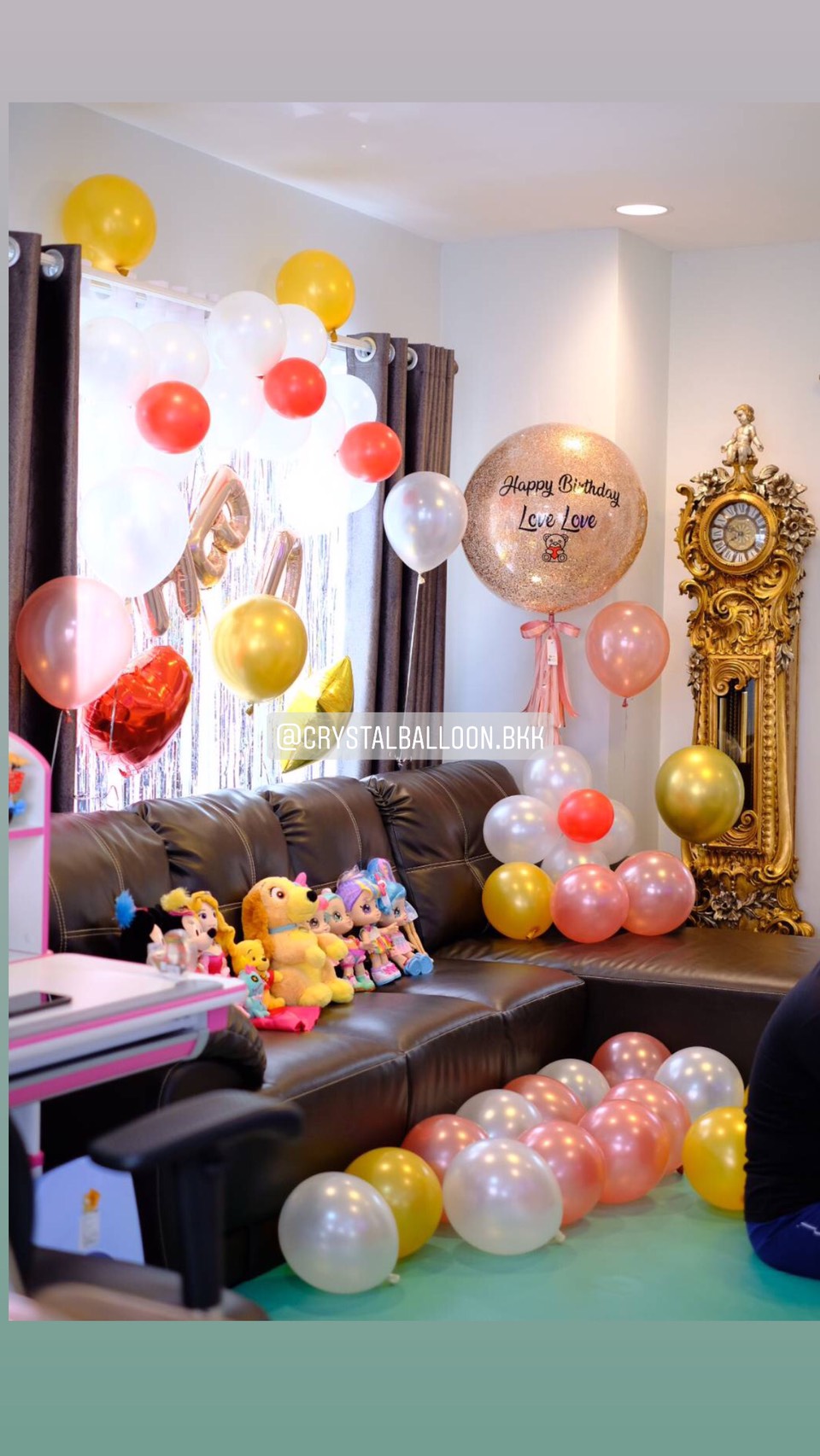 ลูกโป่ง วันเกิดเด็กหญิง Bubble ขนาด 24" พร้อม ฟอยล์ตัวอักษร HBD,ลูกโป่งโปรยพื้น,ลูกโป่งลอยฝ้า พร้อมตกเเต่ง สามารถเปลี่ยนสีลูกโป่ง/เปลี่ยนข้อความ/เปลี่ยนสี-ฟอยล์ตัวอักษร/เปลี่ยนขนาดได้