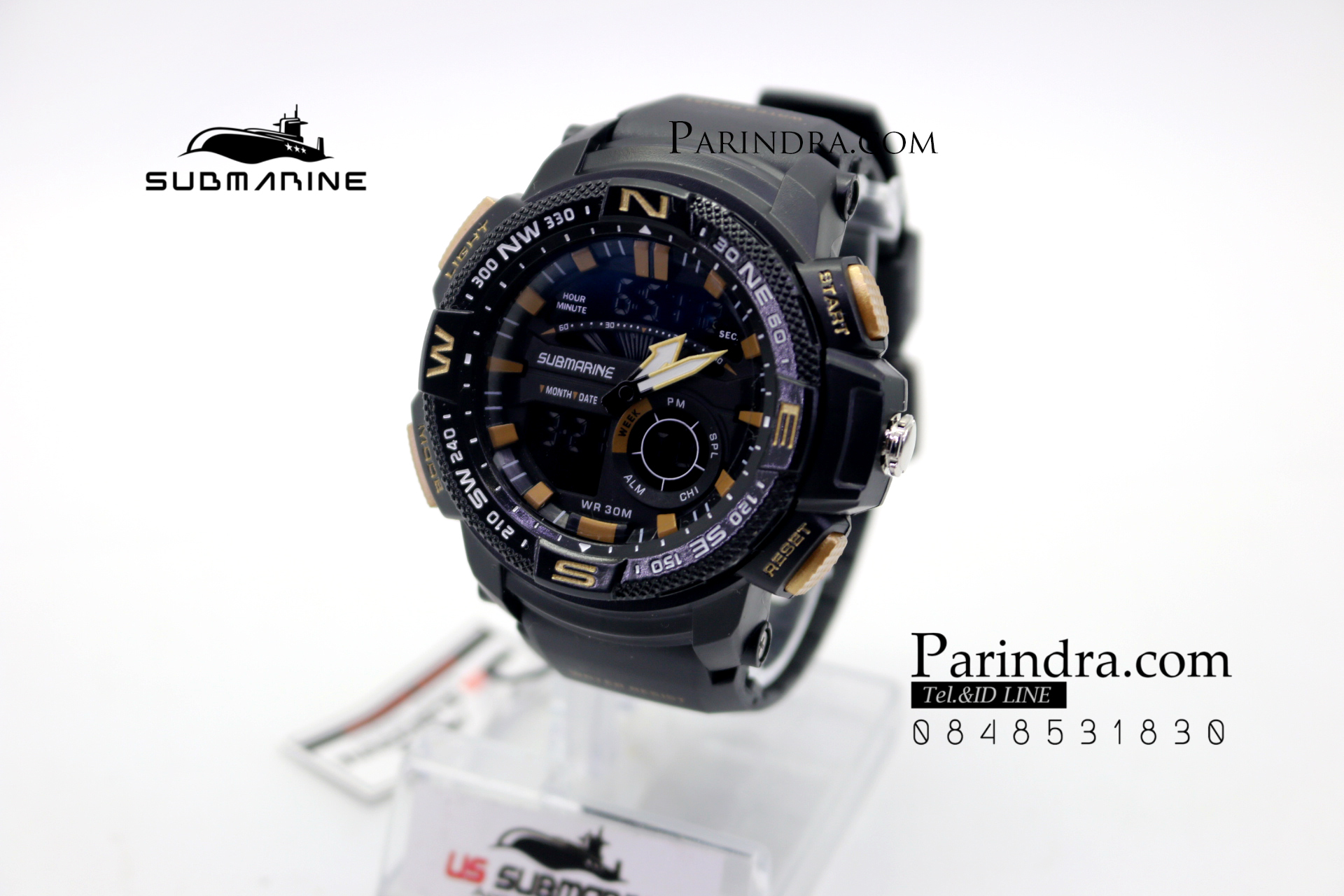 นาฬิกา US submarine Adventure Protector รุ่น TP3184M สีดำ-ทอง จอดำ