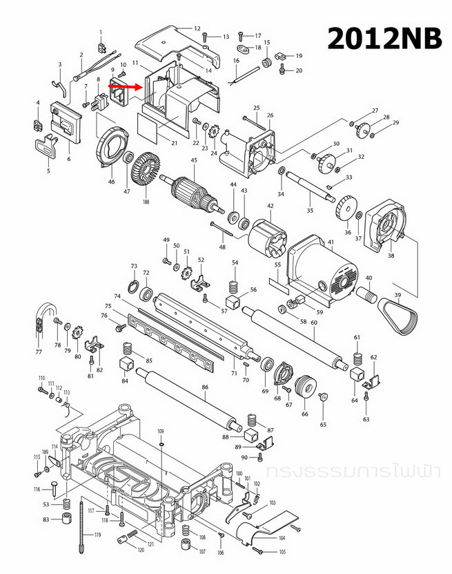 กล่องสวิทช์ แท่นไสไม้ Makita-มากีต้า รุ่น 2012NB #11 Pn.417041-3 (แท้) ##(*)