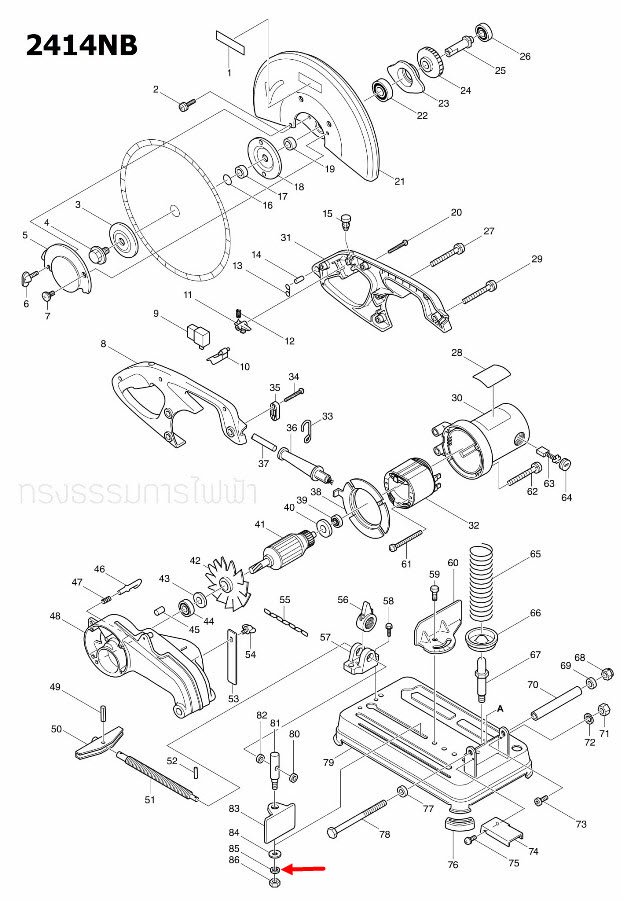 SPRING WASHER 8 Makita มากีต้า 2414, 2414NB, 3501N, 5103N, 5201N, 5401N, 5402 Pn.942201-3 (แท้) ##(*)