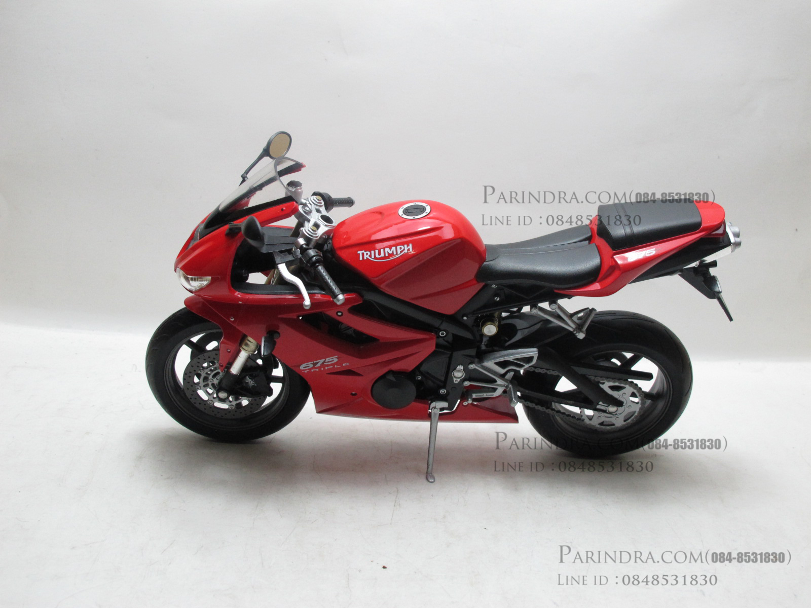 โมเดลรถบิ๊กไบค์ TRIUMPH 675 สีดำแดงสวยมากๆครับมีคลิปรีวิว
