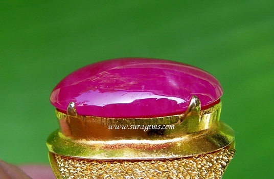 Natural Ruby Burma ทับทิมพม่า ทรงหยดน้ำ สีแดงสดเลือดนกพิราบ (Pigeon Blood Red Ruby) เผาเก่า ขนาด 15.47x11.08x4.03 มม. นน.7.31 ct.