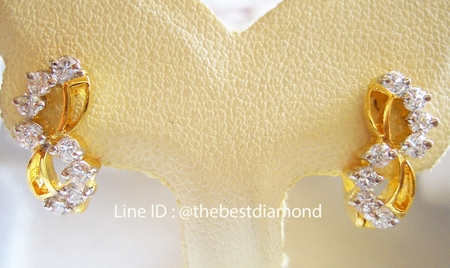 BE322 ต่างหูรูปแบบคล้าย อินฟินิตี้ งานสวยมากๆๆ เหมือนจริงมากๆๆ เพชรCZ แวววาว