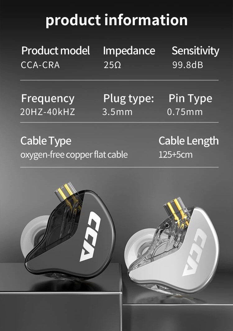 ขาย CCA CRA หูฟัง Dynamic ระดับ HiFi ที่ไม่ธรรมดาเบสลึกหนักแน่น