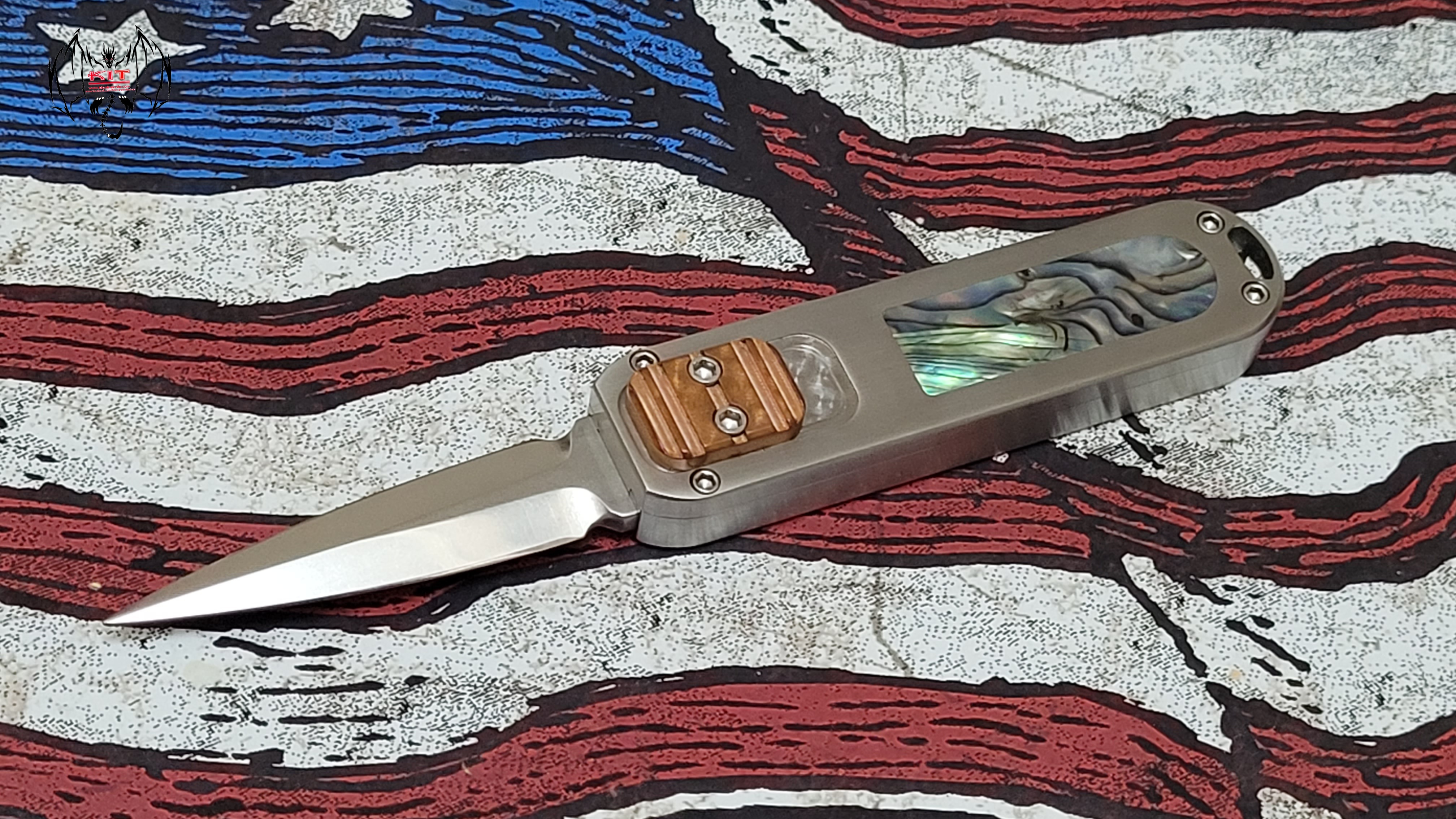 ARS 007 Dagger Satin Finish Handle 416 Stainless Steel Abalone Inlay Serial Number 001