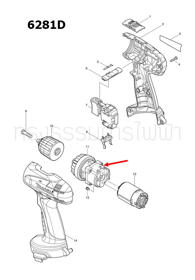 GEAR ASS'Y (ใหม่) สว่านไร้สาย Makita มากีต้า DDF343, DF347D, 6281D Pn.126000-3 (แท้) ##