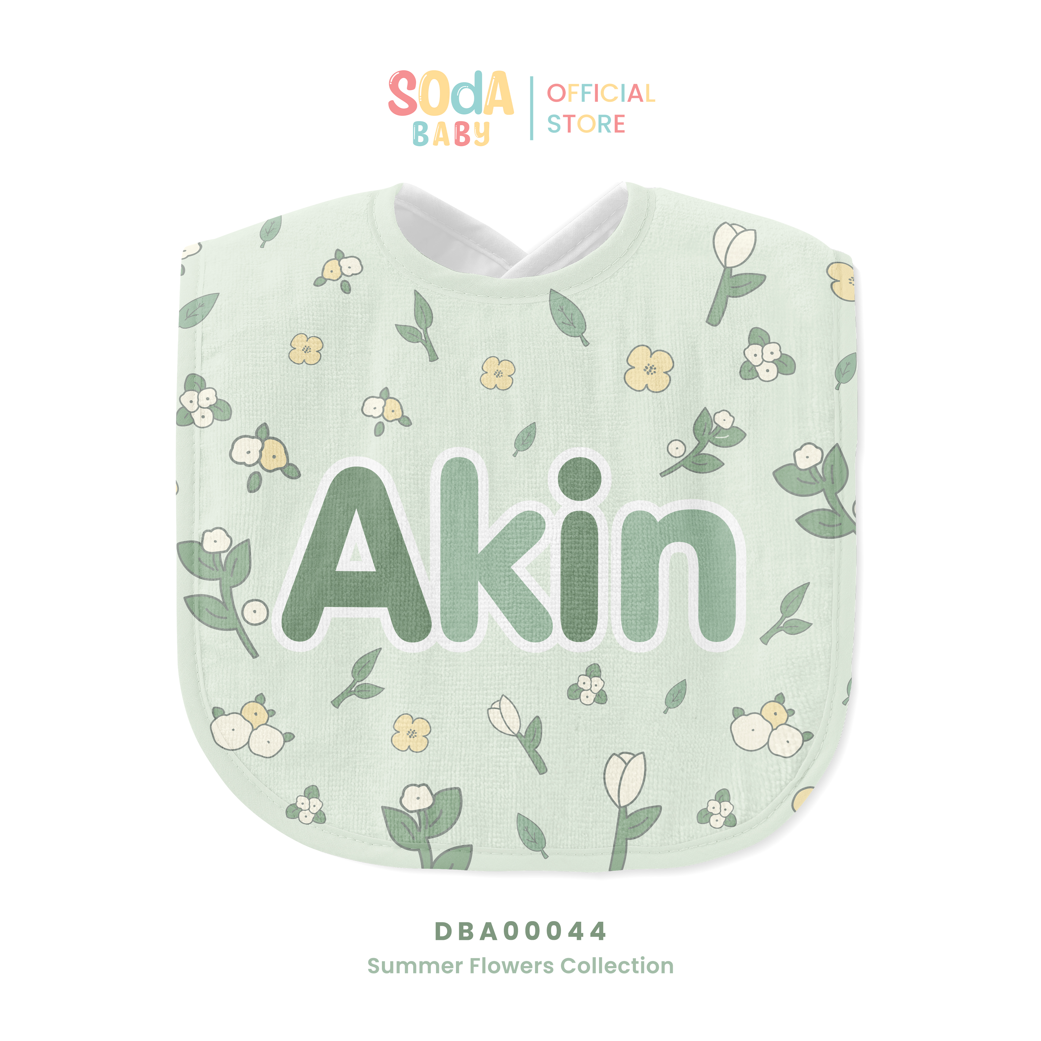 ผ้าซับน้ำลาย Baby Bib ลาย Yellow-White flowers รหัส DBA00044 🌼🌸 #SummerFlowers #SOdAbaby