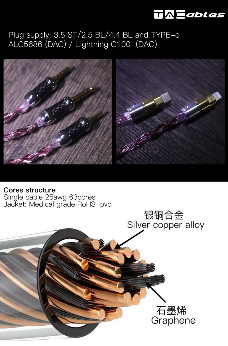 ขาย TACables Rubine สายอัพเกรดหูฟังถักมือระดับเทพ