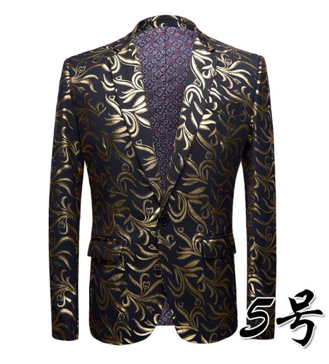 Pre-order เสื้อสูทชาย พิมพ์ลายกราฟฟิกสีทอง ** เฉพาะเสื้อ**