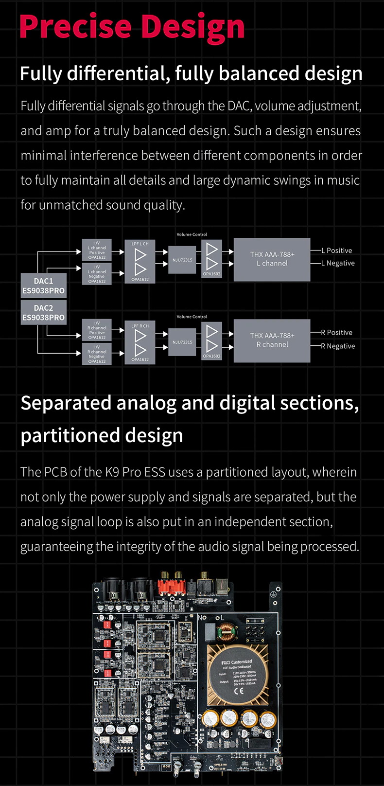 FiiO K9 PRO DAC/AMP ตั้งโต๊ะ เรือธง DAC ESS ES9038PRO x2, AMP THX AAA 788+ รองรับ MQA, LDAC, Dual Hi-Res ประกันศูนย์ไทย