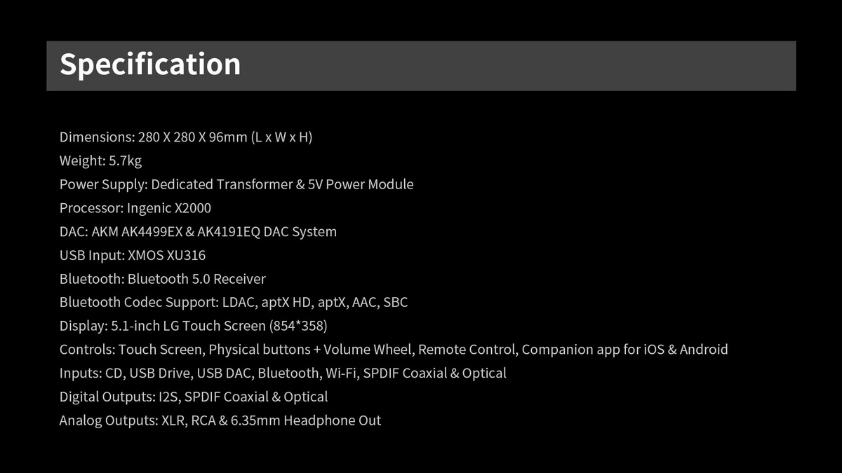 [สั่งจองล่วงหน้า] Shanling MCD1.3 เครื่องเล่นซีดีดิจิตอลชิป AK4499EX+TPA6120 รองรับ MQA-CD, LDAC ประกันศูนย์ไทย