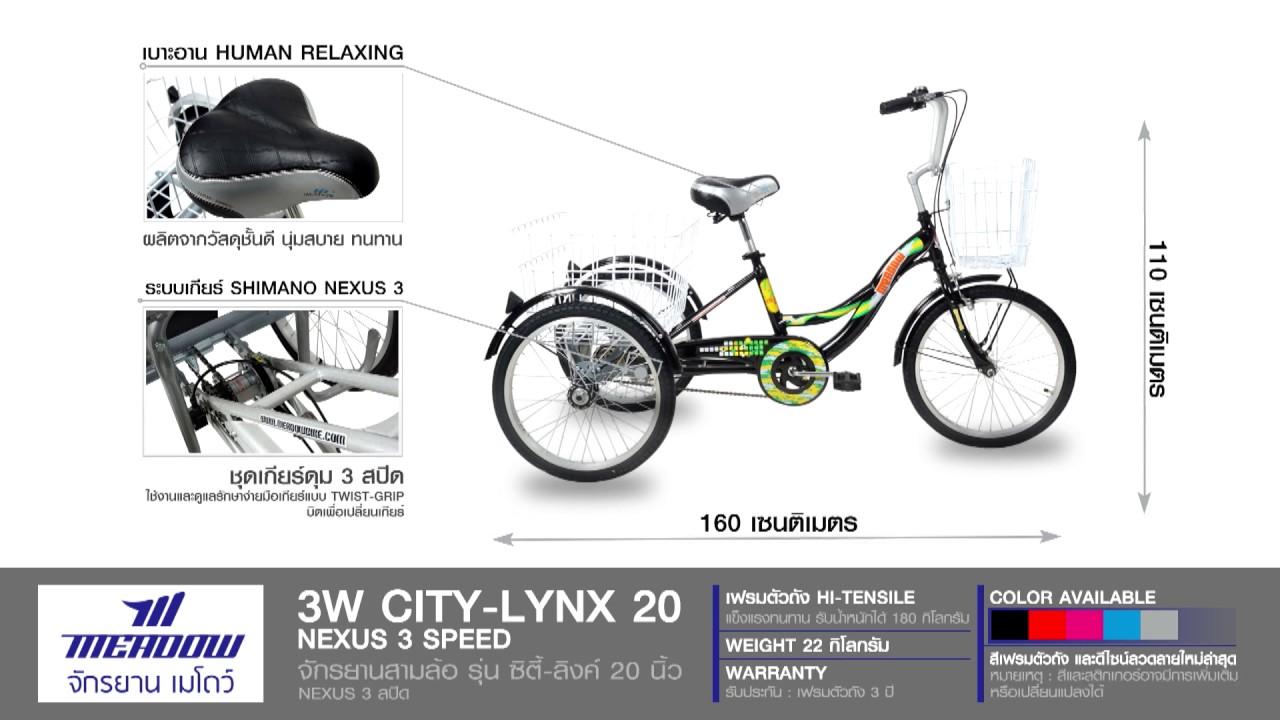MEADOW CITY LYNX 3w Tricycle Nexus 3 speeds 20inch wheel