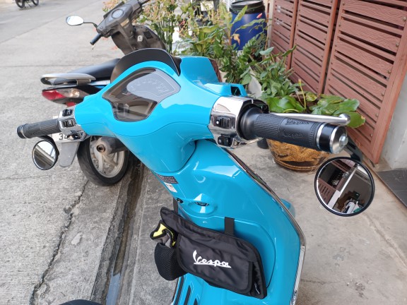 กระจกปลายแฮนด์ ทรงกลมมิเนียมทั้งชิ้น (ใส่ได้ทุกรุ่น) กระจกสีใสไม่หลอกตา+น็อต