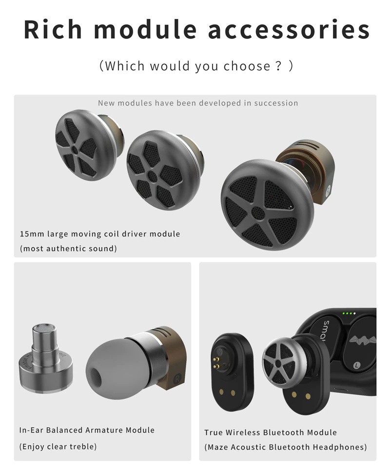 Smabat M4 หูฟังเอียบัด พร้อมลูกเล่นถอดอัพเกรดโมดูลไดรเวอร์หูฟังได้