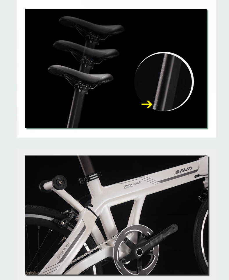 ZAVA Z3 2025 จักรยานพับคาร์บอน T800 | เกียร์ Shimano SORA R3000 | ล้อ 20 นิ้ว | สีขาว, เขียวเข้ม, น้ำตาล