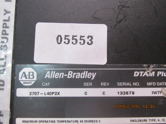 LCD TOUCH SCREEN “ ALLEN-BRADLEY ” รุ่น 2707-L40P2X