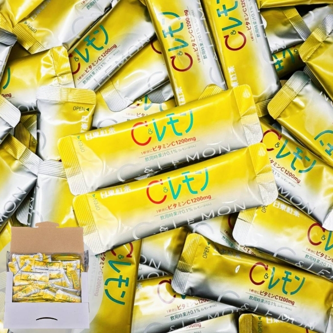 Nittoh C & Lemon vitamin drink ชารสเลมอน แบบผง ชงร้อน-เย็น เพิ่มวิตามินซี 1200 mg ต่อแก้ว