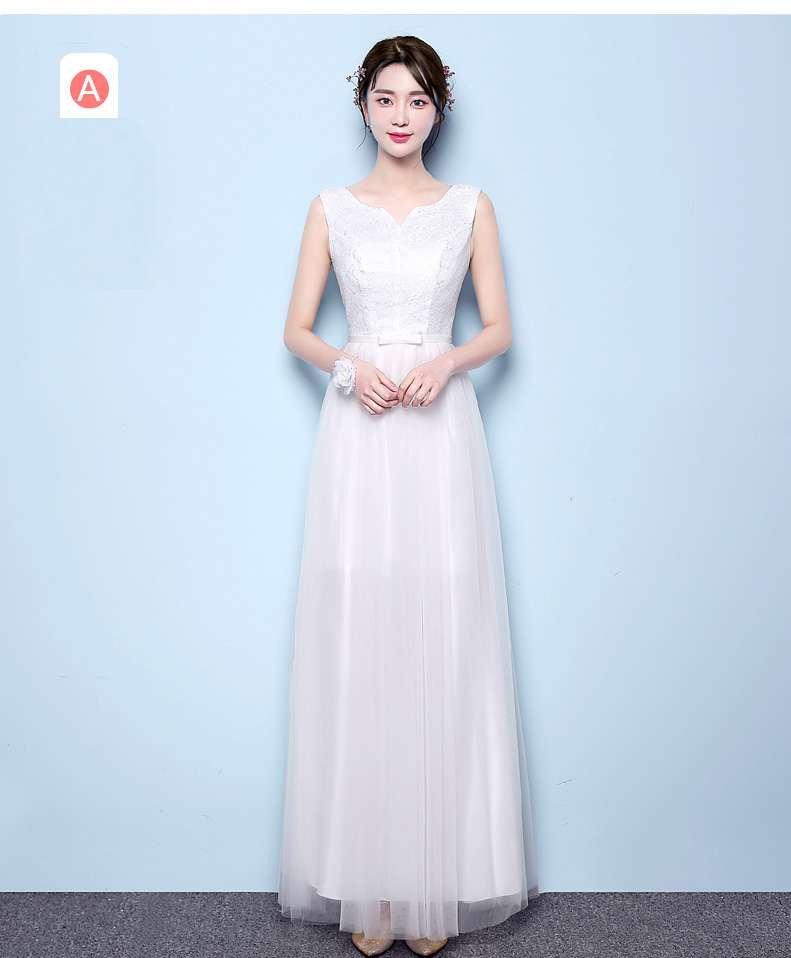 Pre-order เดรส สีขาว ชุดราตรียาว มีหลายแบบให้เลือก (ซิปหลัง)