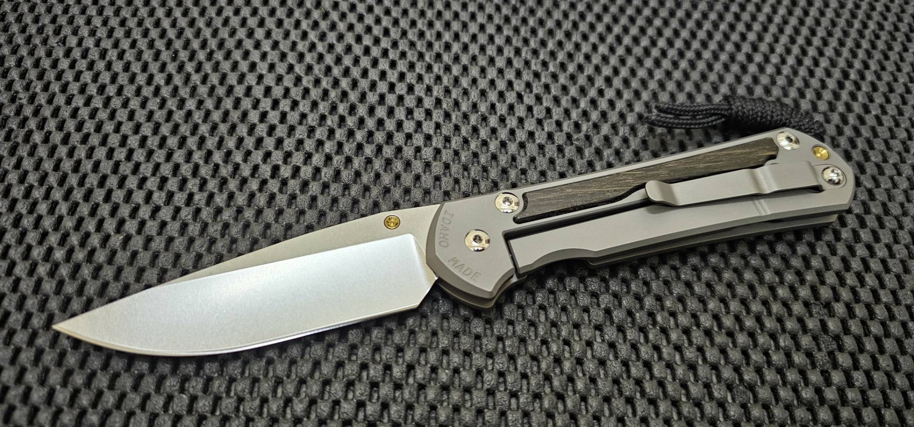 CHRIS REEVE KNIVES LARGE SEBENZA 31 BOG OAK INLAY/TITANIUM MAGNACUT DROP POINT LH (มือซ้าย)