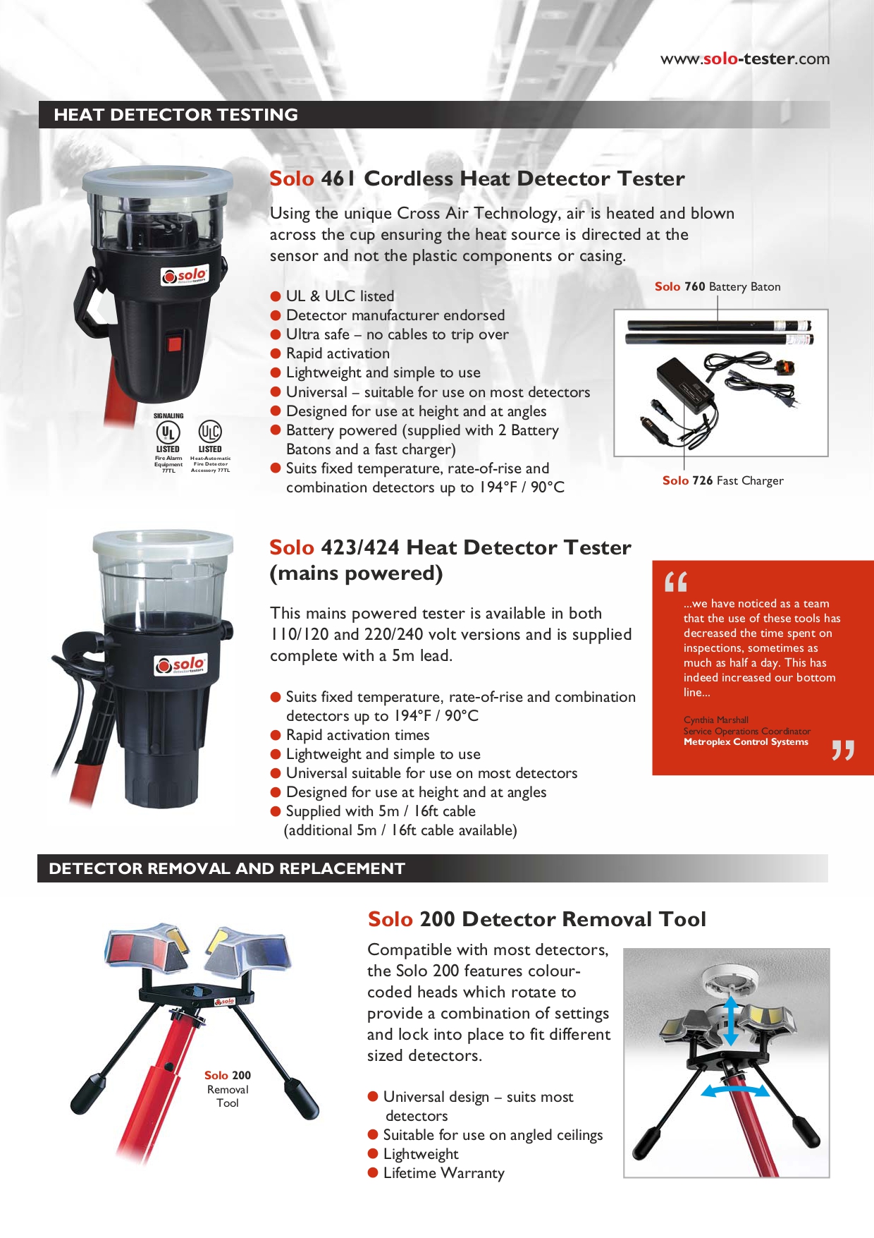 SOLO รุ่น SOLO822 ชุด KIT ทดสอบอุปกรณ์ Smoke Detector+Heat Detector แบบใช้แบตเตอรี่