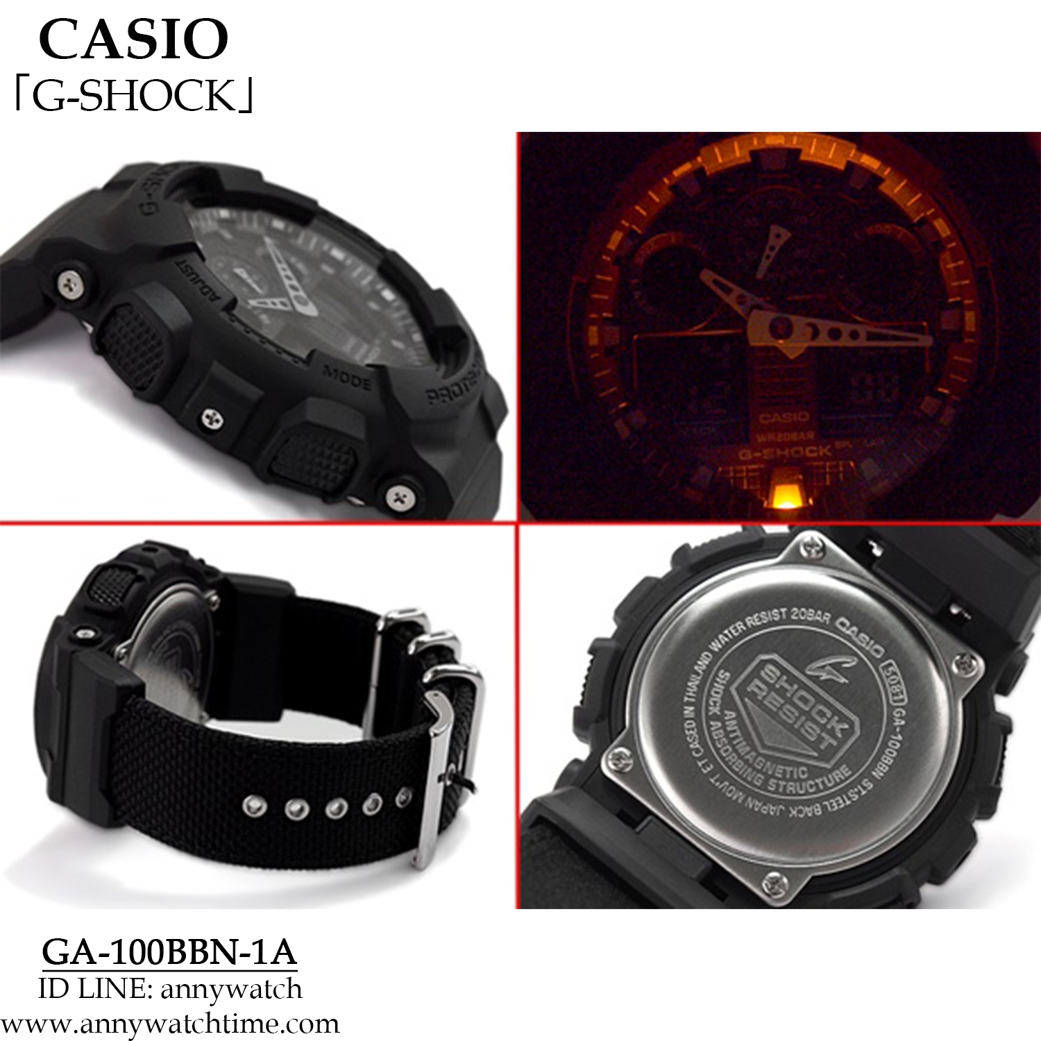 G-SHOCK GA-100BBN-1A - จำหน่ายนาฬิกาของแท้ 100% รับซ่อมนาฬิกา 