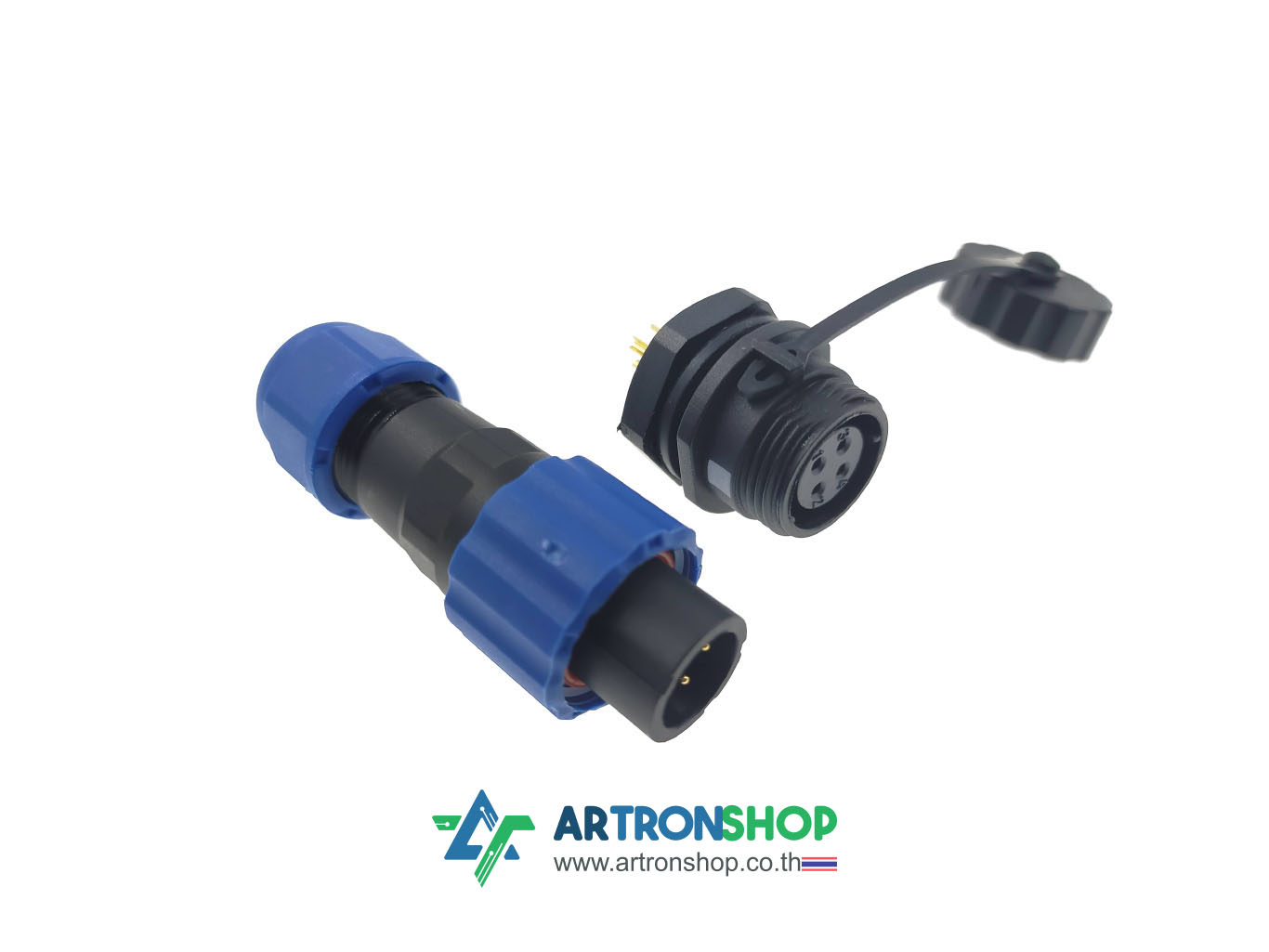 SP13 4-Pin IP68 cable connector คอนเนคเตอร์กันน้ำ 4 พิน