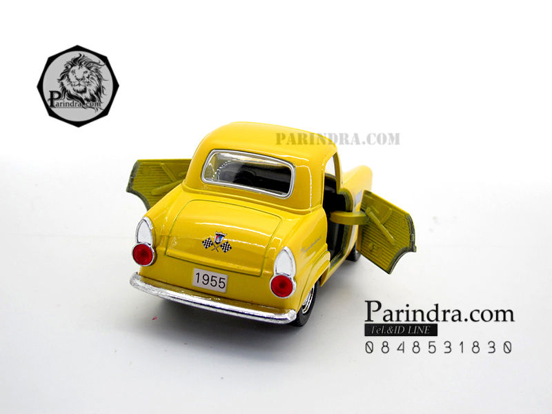 โมเดลเหล็กรถ Ford Thunder bird ปี 1955 แบบย่อขนาด Short body สีเหลือง