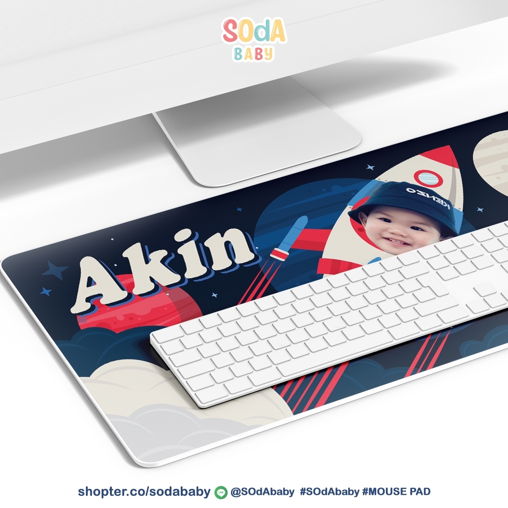 แผ่นรองเมาส์ Mouse Pad ⌨️ 📌ใส่ชื่อ+รูปถ่ายได้ Galaxy II DPA00017 #SOdAbaby #SOdAPrintinG #SHOPTER