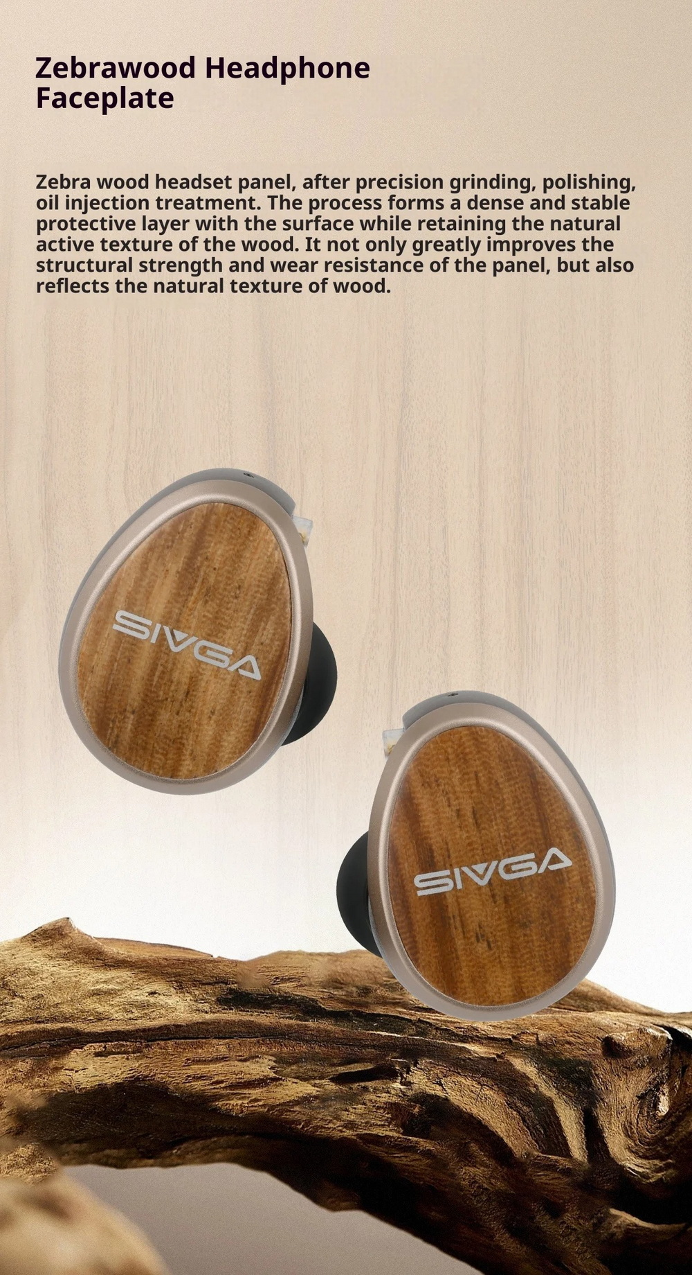 Sivga Nightingale Pro หูฟัง IEMs ไดรเวอร์ Planar บอดี้โลหะผสม แผ่นปิดหลังไม้ zebra ประกันศูนย์ไทย