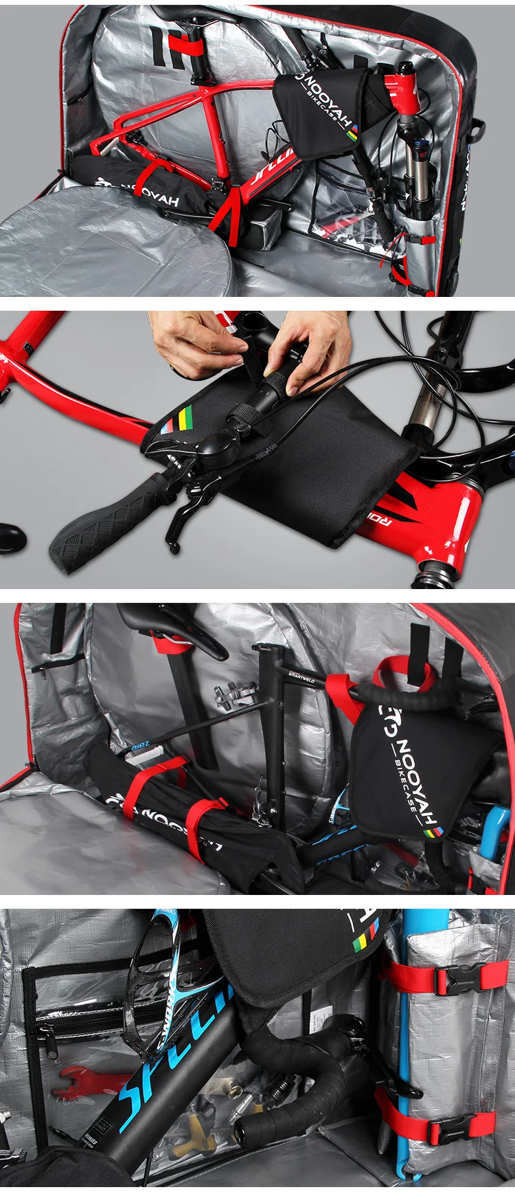 NOOYAH BK012 กระเป๋าจักรยานเดินทาง ป้องกันครบ 8 จุด | รองรับทุกประเภท