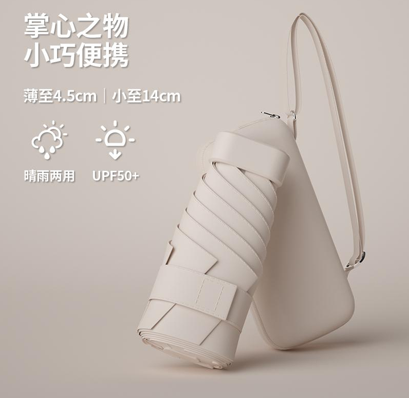 ร่มพับมินิ 5 ตอน 19 นิ้ว 6 ก้าน พร้อมกระเป๋าสายหิ้ว รุ่น NQ-270