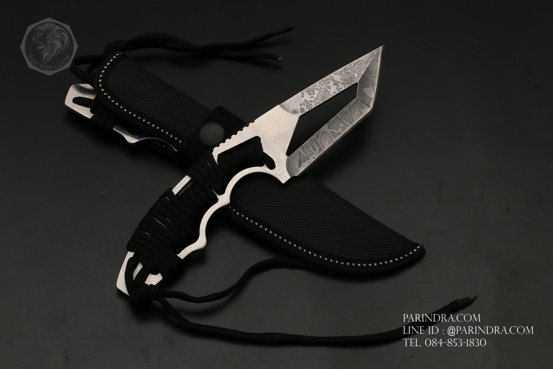 มีดใบตาย KNIVES รุ่น S070 ด้ามเชือกพาราคอร์ดถัก พร้อมซองไนลอน