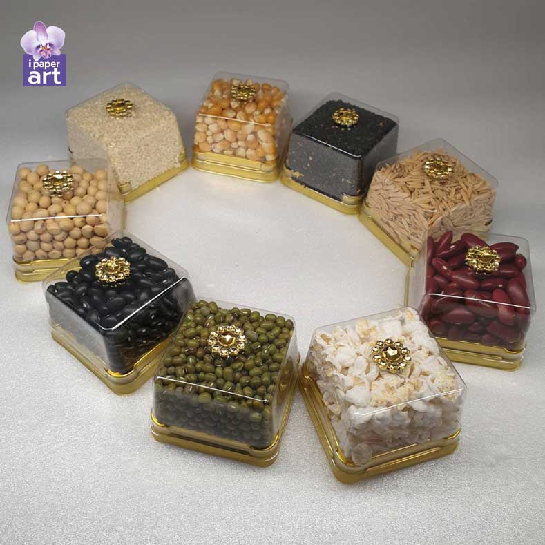 ธัญพืชมงคล - ข้าวอักษัต 9 สี | จัดหิ้ง บูชาเทพ งานแต่ง งานขึ้นบ้านใหม่ | บรรจุกล่อง 50 ml.