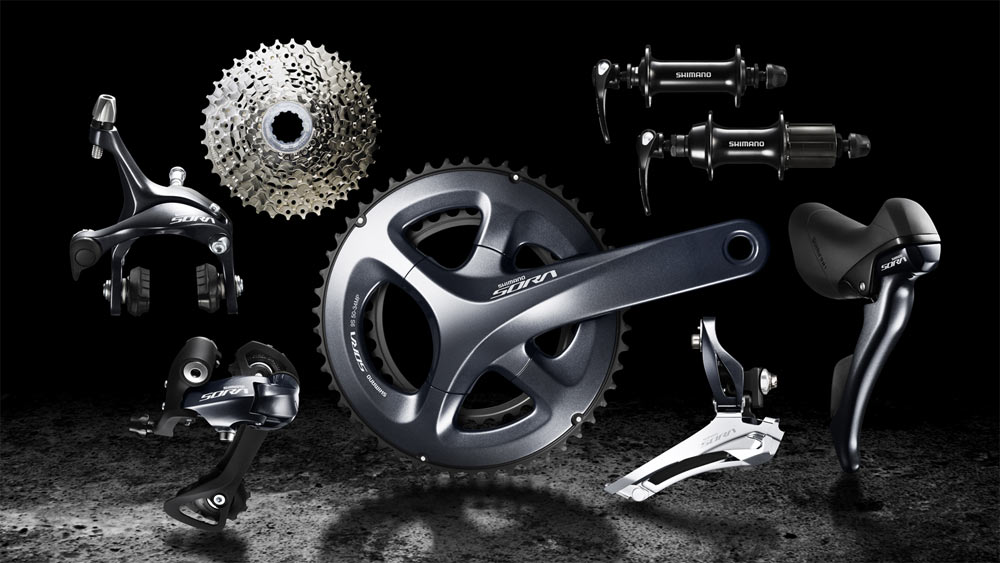 ชุดขับเสือหมอบ SHIMANO SORA GROUPSET 18, จาน 2 ชั้น 2x9 speeds, MY2017