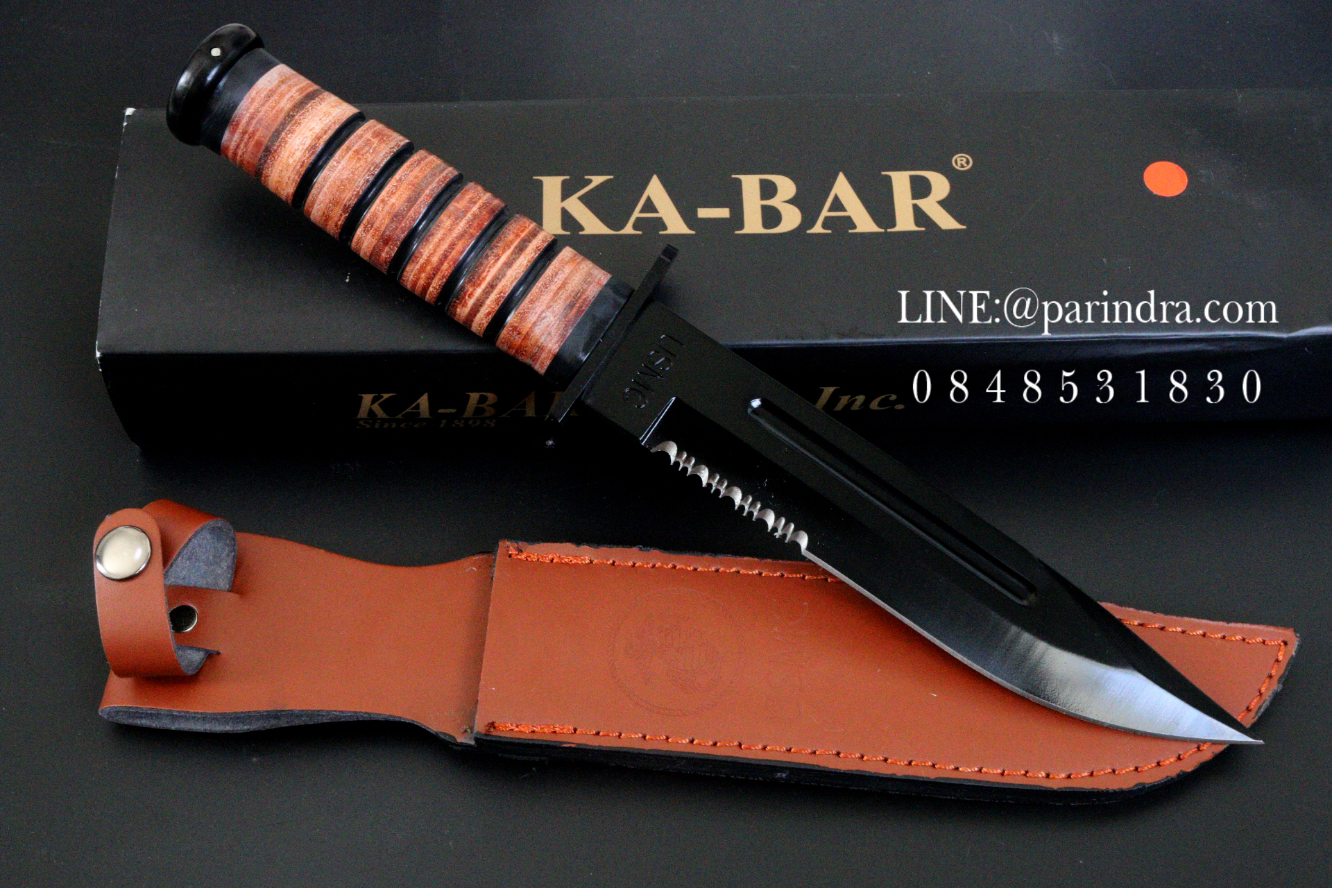มีดเดินป่าใบตาย KA-BAR ใบตายสีดำ (OEM)