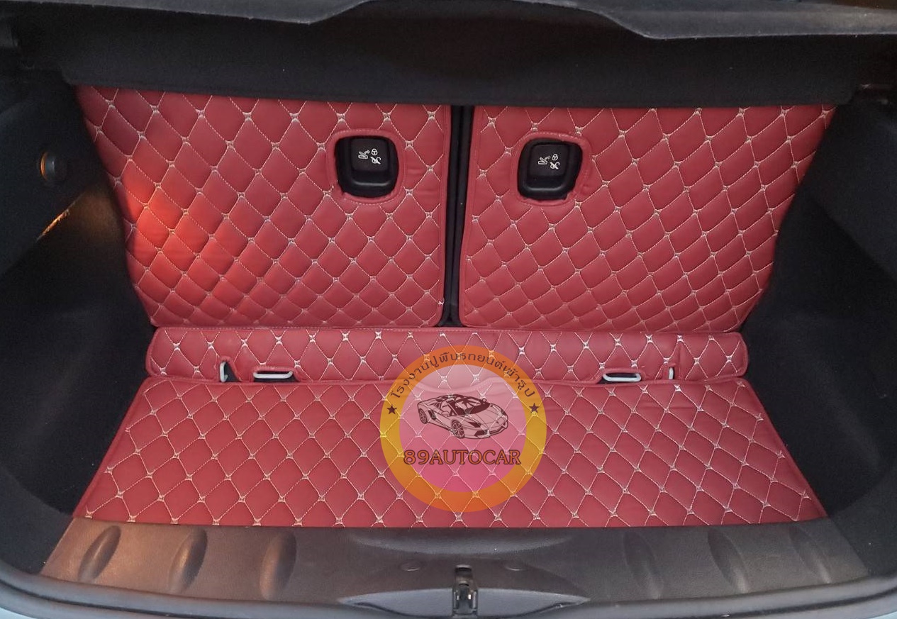 พรมปูพื้นเข้ารูป Mini Cooper R53 2011 ปูพรม6D สีแดงไวน์ เข้ารูป