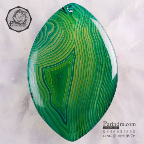 จี้สร้อยคอ AGATE ลวดลายสีเขียวแก่ AGT005