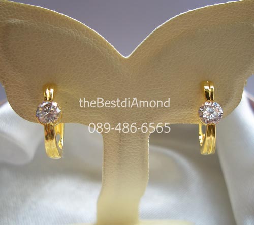 ===BE922+++ต่างหูห่วง เพชรเม็ดเดี่ยว+++ต่างหูน่ารักๆ เป็นแบบติดติ่งหู ใส่ได้ทุกโอกาส เรียบๆ แต่น่ารักดีค่ะ