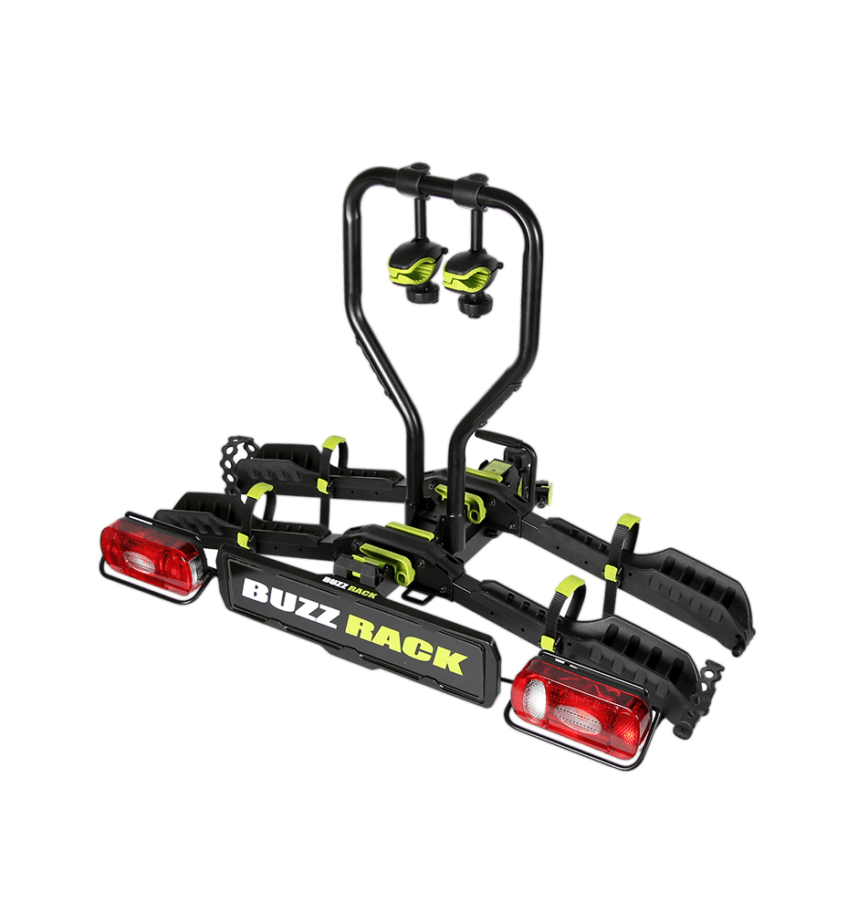 แร็คบรรทุกจักรยาน BUZZRACK SCORPION Car Bike Rackแร็กจักรยาน ติด Tow Ball บรรทุก 2 คัน มีฐานรองล้อ พับเก็บได้