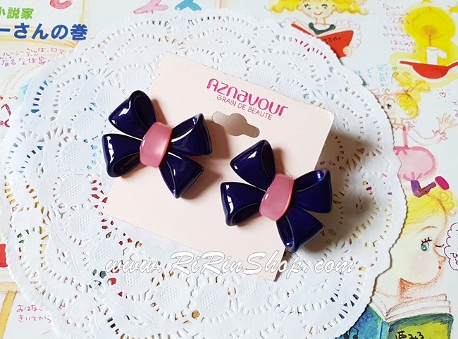 Aznavour ต่างหู, ตุ้มหู เซลลูโลสโบว์ ( Blue )