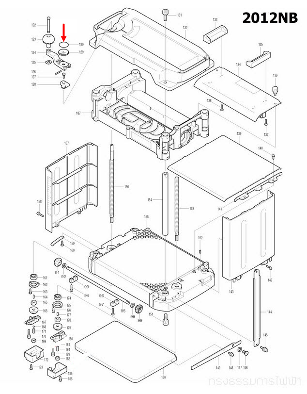 ASCALE LABEL(THAI) แท่นไสไม้ Makita 2012NB [#130] Pn.816358-5 (แท้) ##